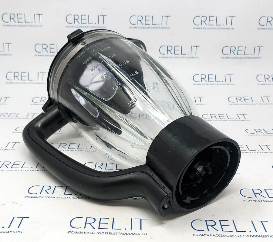 Assieme Caraffa In Vetro Frullatore Impastatrice Silver Crest Skmp 1300 Usata