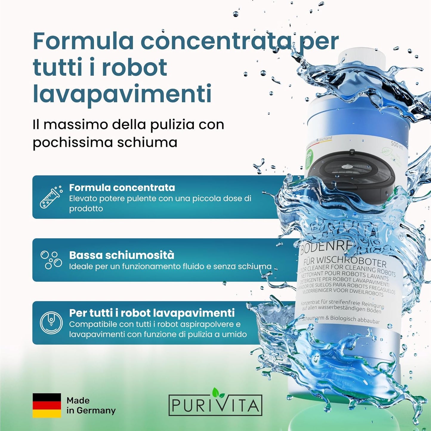 Purivita® Detergente Universale Robot Lavapavimenti Da 1000 Ml