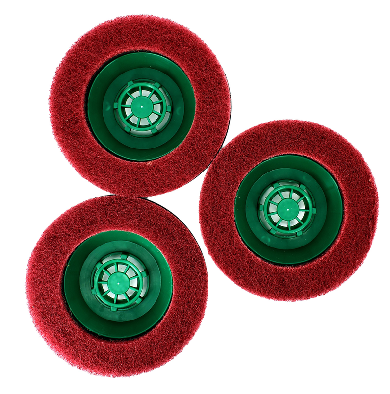 Set 3 Spazzole Pad Abrasive In Scatola Adattabile Folletto Pulilux 510/1/2