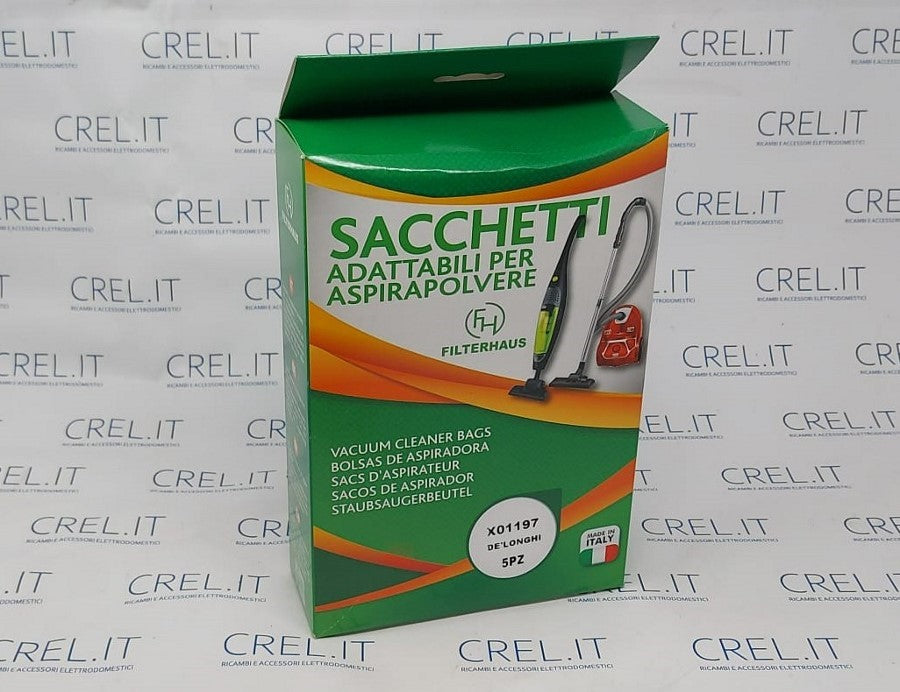 5 Sacchetti Filtranti Compatibili Delonghi Dls15