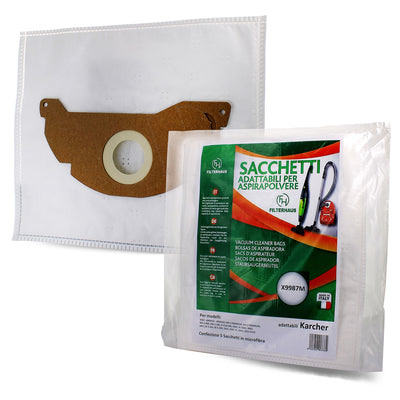 Confezione 5 Sacchi Carta + 1 Filtro Compatibili Karcher Swirl K223