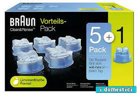 6 Cartucce Liquido Pulizia Rasoio Ccr5+1 Braun 81694576
