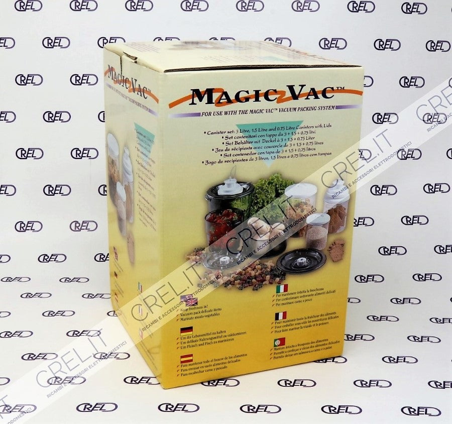 Set 3 Contenitori Con Tappo Sottovuoto Magic Vac Compact