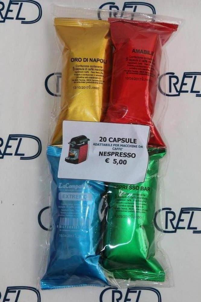 20 Capsule Assaggio Varie Miscele Per Sistema Nespresso