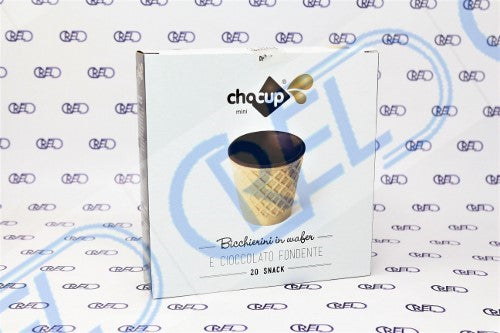 20 Bicchierini In Wafer E Cioccolata Fondente Chocup Mini 30 Ml