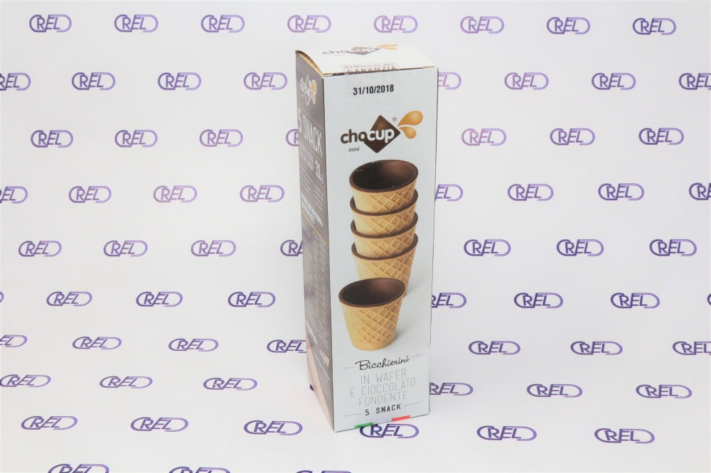 5 Bicchierini In Wafer E Cioccolata Fondente Chocup Mini 30 Ml