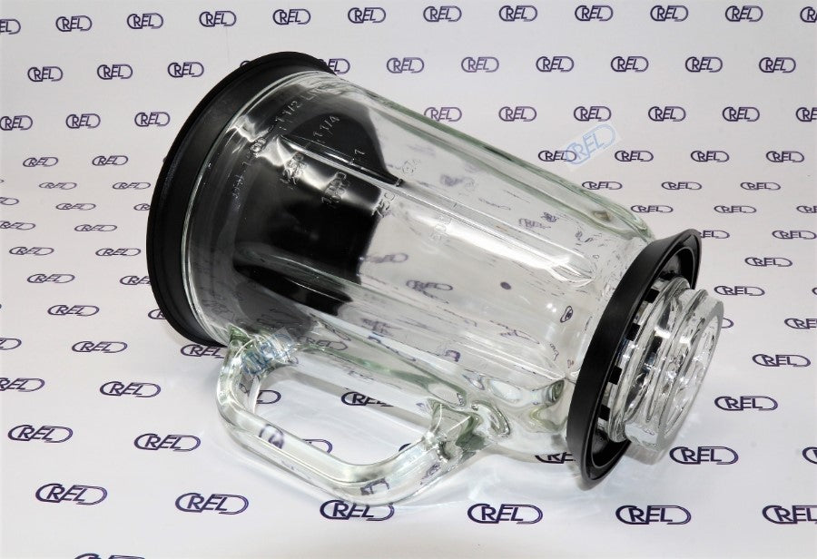 Bicchiere In Vetro Con Coperchio Nero Frullatore Imetec Bl1000