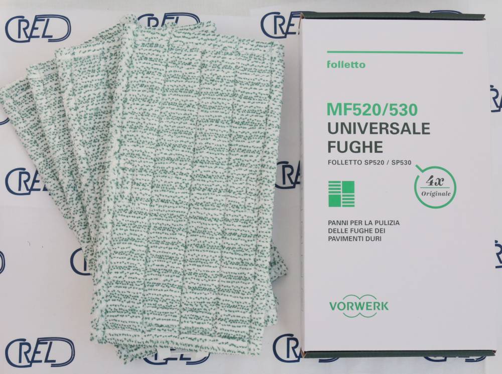 Confezione 4 Panni Pulizia Fughe Lavapavimenti Folletto Mf530