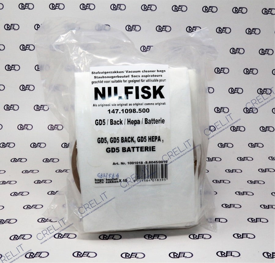 10 Sacchi Carta Compatibili Nilfisk Gd5