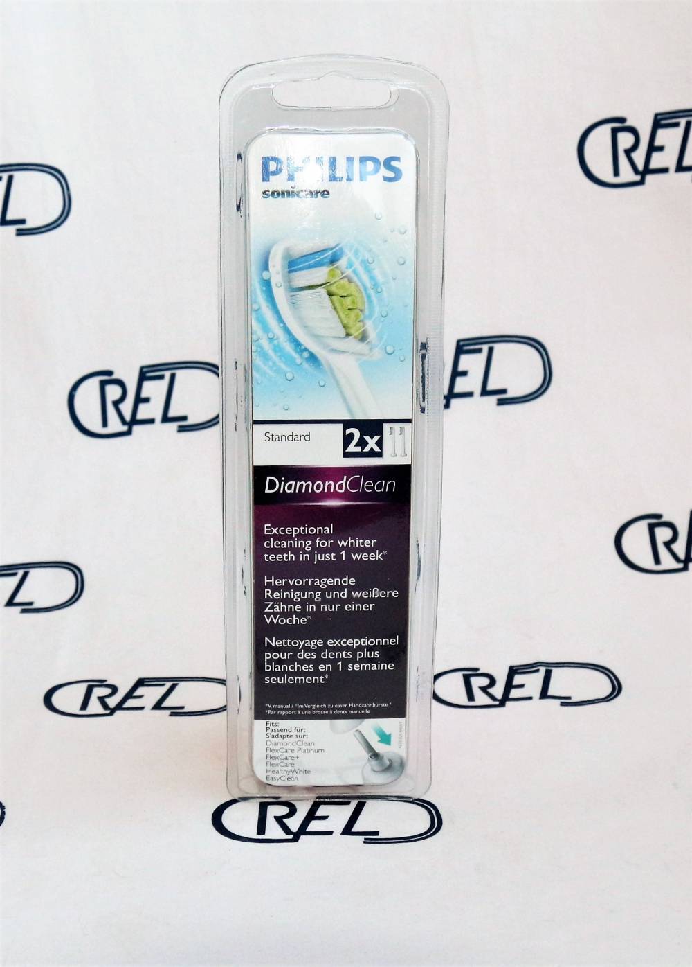 2 Testine Di Ricambio Philips Diamond W2 Sonicare