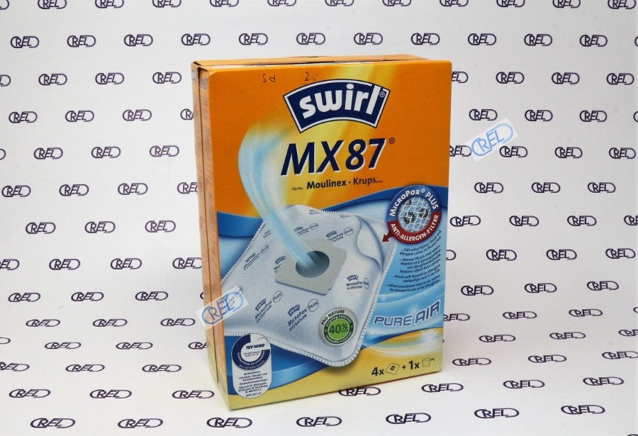 4 Sacchetti Microfibra Con Filtro Aria Aspirapolvere Swirl Mx87