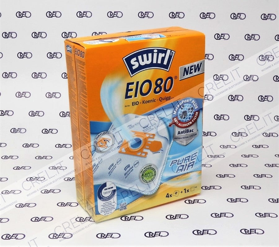 4 Sacchetti Microfibra Aspirapolvere Swirl Eio80