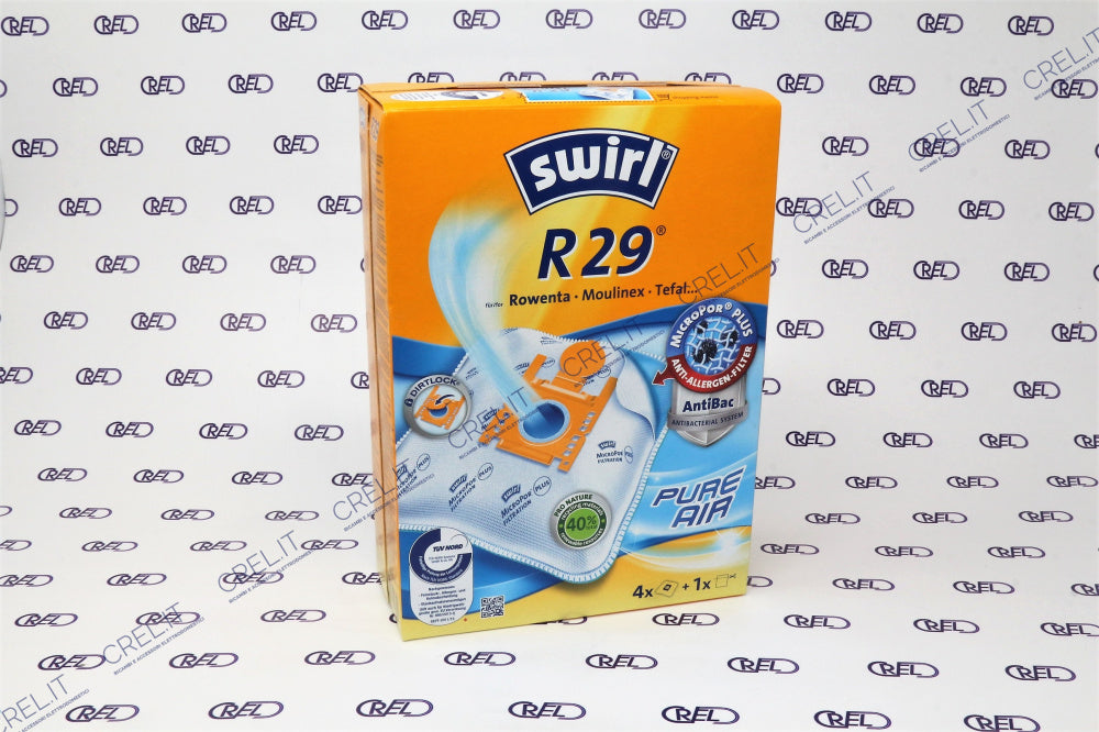 4 Sacchetti Microfibra Aspirapolvere Swirl Per Rowenta R29