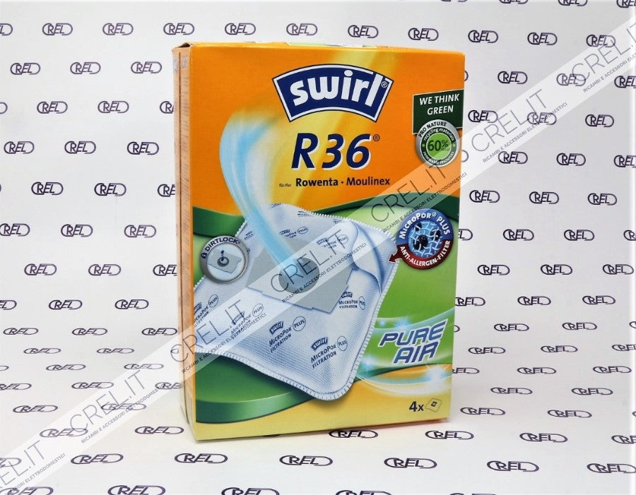 4 Sacchetti Microfibra Aspirapolvere Swirl R36