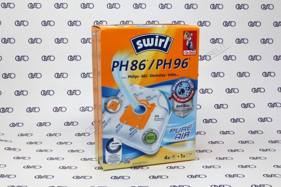 4 Sacchetti Microfibra Aspirapolvere Swirl Ph86 Ph96