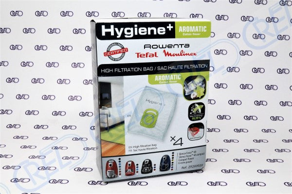 4 Sacchetti Polvere Rowenta Silence Force Aromatic Fiori Di Cotone
