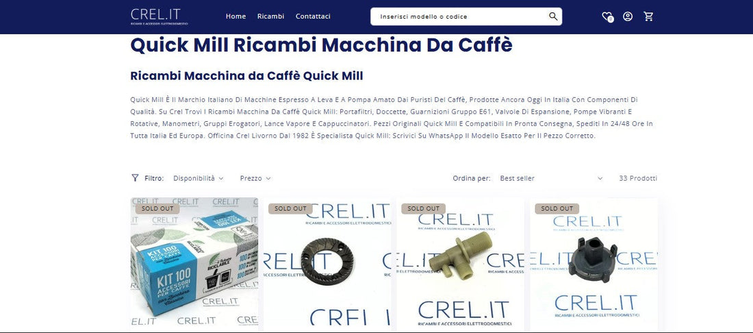 Ricambi e Accessori Quick Mill: Dove Acquistare Online con Garanzia