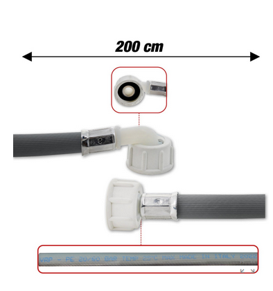 Tubo Carico Lavatrice Femmina Femmina 3/4 200cm
