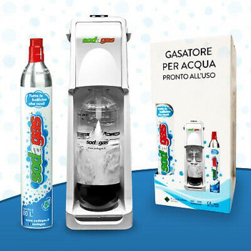 Gasatore D'acqua White Sodagas Bollicino Completo Di Cilindro Gac Co2