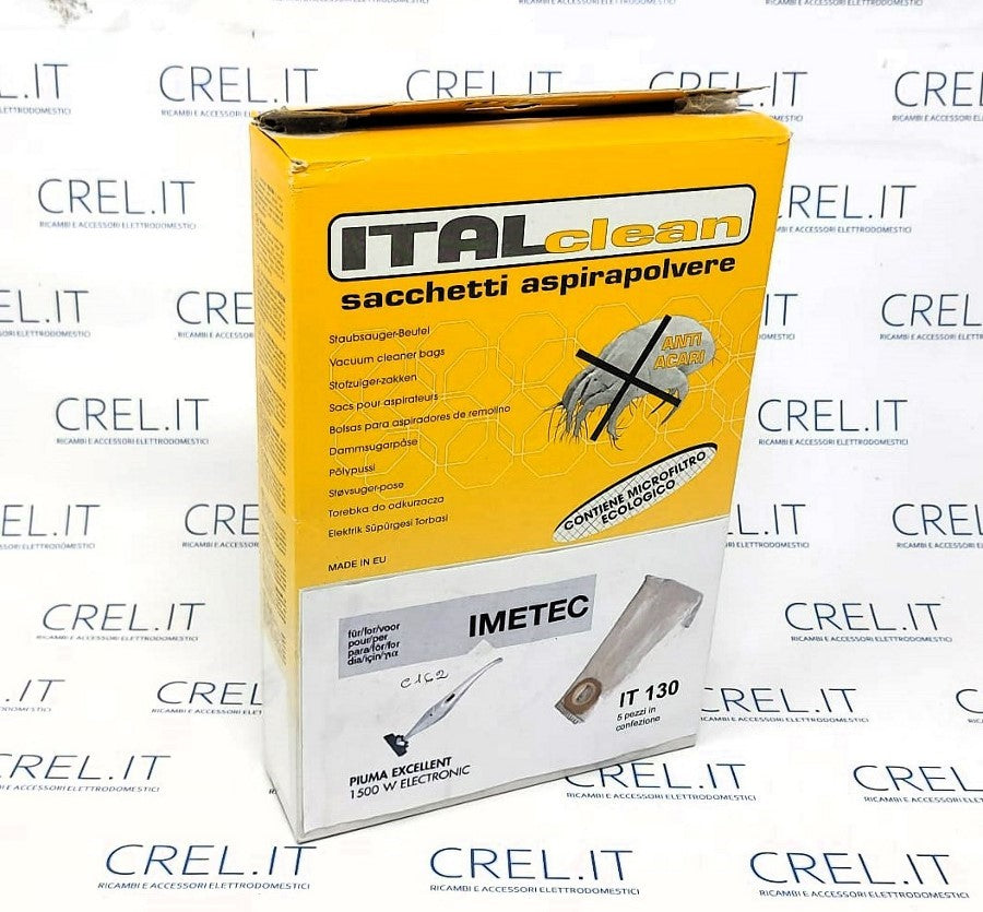 5 Sacchetti Polvere Compatibili Scopa Imetec Piuma Excellent