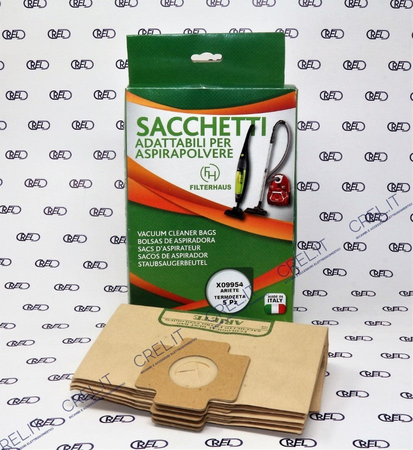 5 Sacchetti Adattabili Aspiratore Ariete, Termozeta X09954