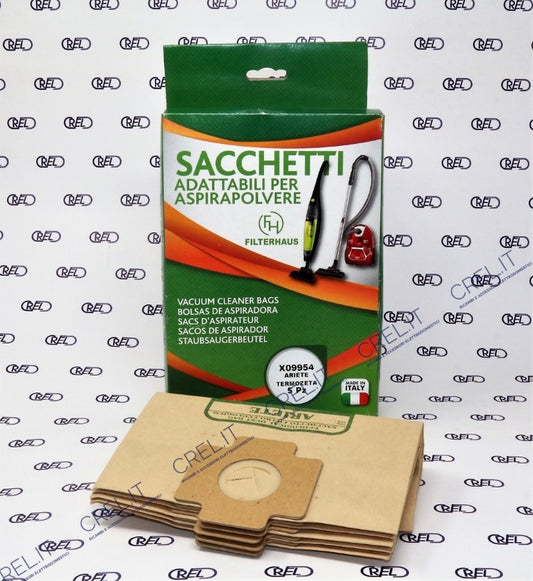 5 Sacchetti Adattabili Aspiratore Ariete, Termozeta X09954