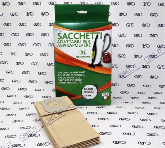 5 Sacchetti Adattabili Scopa Rowenta Confortline, Slimline