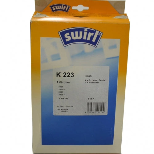 Confezione 5 Sacchi Carta + 1 Filtro Compatibili Karcher Swirl K223