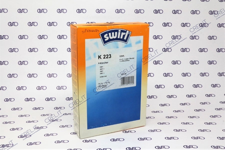Confezione 5 Sacchi Carta + 1 Filtro Compatibili Karcher Swirl K223