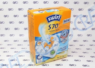 Confezione 4 Sacchi Stoffa + 1 Filtro Compatibili Siemens Bosch S70 Swirl