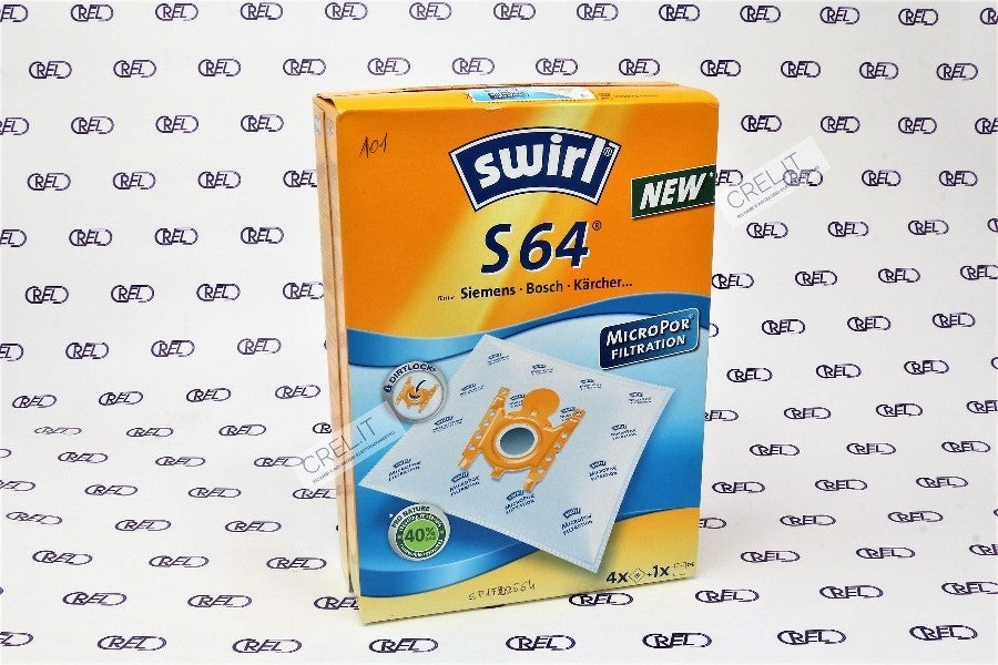 4 Sacchi Stoffa Con Filtro Compatibili Siemens Bosch S64 Swirl