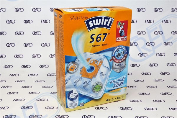 Confezione 4 Sacchi Stoffa + 1 Filtro Compatibili Siemens Bosch S67 Swirl